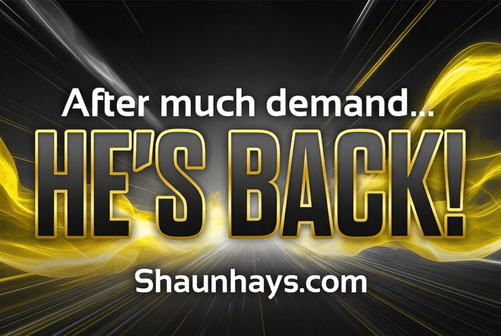 Announcing the return of Shaun Hays, Motivational Speaker, Author and Award winning Artist. After 10 years of successful endeavors in business and non-profit organizations, Shaun Hays is back and filling up the Schools and Conference calendar quickly. Act now so you don't miss out. All the greatness of his life changing presentations, but with seasoned experiences never before heard!